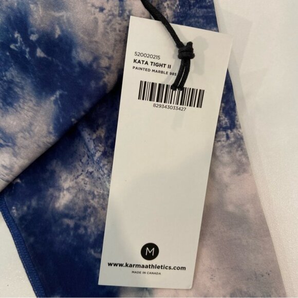 Blue White Tie Dye High Rise Leggings Athletic Yoga Pants Stretch NWT medium - Picture 7 of 14